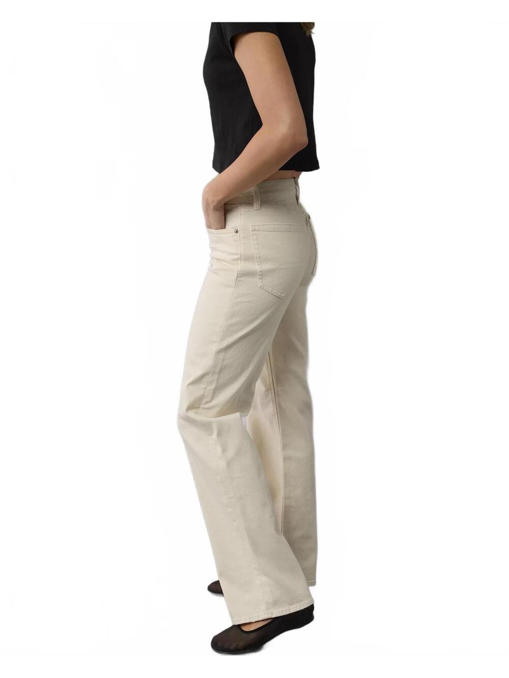 AE Long Stretch High-Waisted Stovepipe Jean American Eagle NWT Ecru Denim 14L - Picture 2 of 6